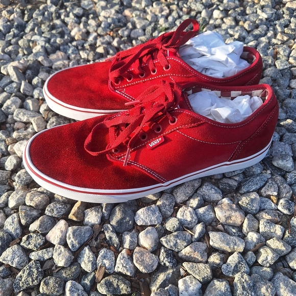 Vans Shoes - Vans Atwood Red Chili Pepper Sneakers Checkerboard Liner 11.5